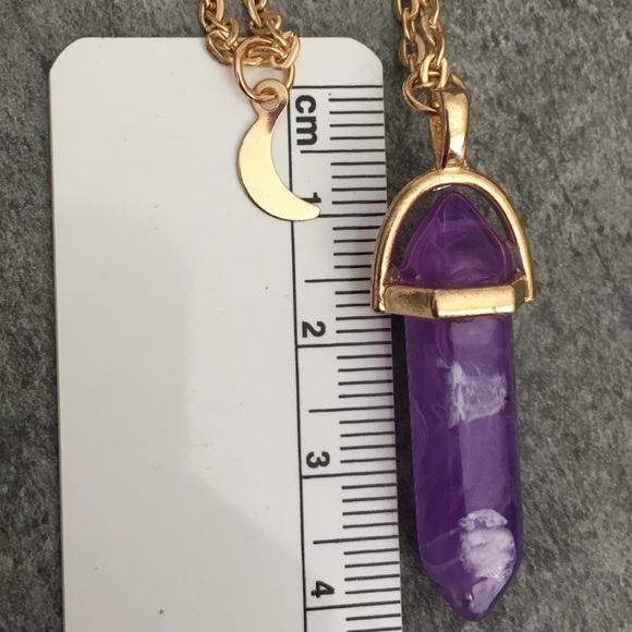 MORE COMING Purple Quartz Double Layer Gold Tone M - Picture 8 of 8